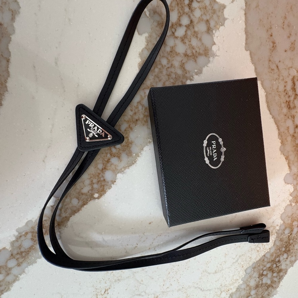 Prada Saffiano Leather Bolo Tie Black - Picture 2 of 5